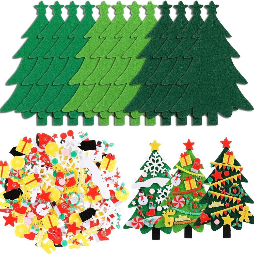 Interactive Felt Christmas Tree Kit for Kids – 24 Vibrant Ornaments & Stickers